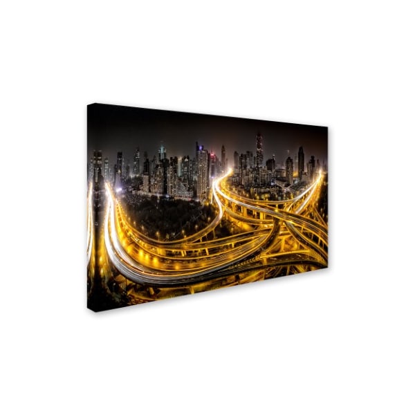 Clemens Geiger 'Shanghai At Night' Canvas Art,12x19